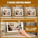 Vanity Mirror with Lights 22"×17", Large LED Makeup Mirror with Light, Smart Touch with 3-Color Lighting, Dimmable, 360° Rotation, Desk Mirror, Vanity Mirror Tabletop (Gold)