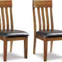 Signature Design by Ashley Ralene Rake Back 19" Dining Room Chair 2 Count, Medium Brown