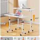 Amztabler Small Standing Desk Adjustable Height, Mobile Stand Up Desk with Wheels, 32 Inch Portable Rolling Desks Conference Room Tables for Walking Pad Treadmill White