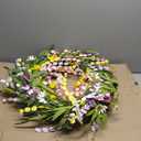 22 Inches Summer Wreaths for Front Door Spring Flower Wreaths Summer Door Wreath Colorful Wildflower Wreath with Daisy Lavender for Window Indoors Outdoor Decor