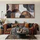 Modern Wall Art Brown Minimalist Wall Art for Living Room Beige Neutral Wall Pictures Gallery Style Piece, Framed Large Abstract Decor for Bedroom and Office Artwork for Walls 20×40IN