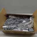 Silver Tinsel Christmas Tree, 4 Feet High x 22 Inches Wide, 123 Tips, Adjustable Wired Branches, White Stand