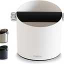 Espresso Knock Box, Large Capacity & Non-Slip Base Coffee Knock Box, Barista Tools, Espresso Machine Accessories (White)