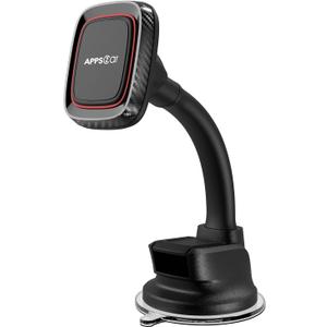 APPS2Car Magnetic Phone Holder for Car, Dashboard Windshield Phone Holder Mount with Flexible Arm & Built-in Strong Magnets, Suction Cup Phone Holder for Car Compatible with All Smartphones