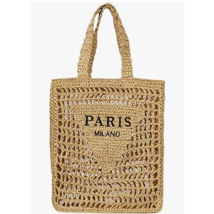 Straw Mesh Crochet Tote Bag for Women - Beach Bag with Woven Design