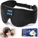 Perytong Sleep Mask with Bluetooth 5.4 Headphones, Wireless Sleep Eye Mask for Side Sleepers, 3D Contoured Comfort & Builtin HD Stereo Earphones, Noise Canceling & Blackout for Travel (Carbon Black)