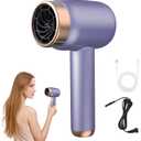 Cordless Hair Dryer for Women with Battery,Rechargeable Blow Dryer,3 Speed Fast Drying Portable Hair Dryers,Portable Wireless Hair Dryer,Low Nois USB Rechargeable Blow Dryer for Travel and Home(Puple)
