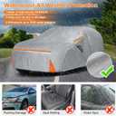 Car Cover for 2008-2026 Toyota Sequoia, Waterproof Custom-fit All Weather Sun Rain UV Dust Snow Wind Protection Outdoor Sequoia Full Car Cover with Door Zipper and Cotton Lining-Grey