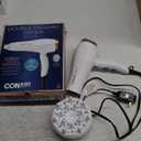 Conair Double Ceramic Hair Dryer, 1875W Blow Dryer with Diffuser and Concentrator, Ionic Conditioning, 3 Heat & 2 Speed Settings, White