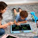 Multifunctional LCD Writing Tablet for 4-9 Kids Dual-Screen Pad9 Learning Themes Charging Erasable Board with Extra Stylus Lock Switch,Educational Learning Toys Birthday Gifts for Girls Boys (Blue)