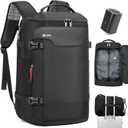 Vacuum Backpack Travel- 60L Expandable Vacuum Seal Compression Vacpack Backpack with Pump, 17 Laptop Compartment, Water-Resistant Business Carry-On Spacevac Pro Backpack, Black