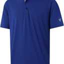 Men's Polo Shirts Short and Long Sleeve Casual Solid Stylish Dry Fit Performance Designed Collared Golf Polo Shirts for Men (X-Large, Klein Blue)