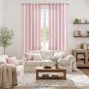 MIULEE Faux Linen Curtains 84 Inch Length 2 Panels Natural Light Pink Semi Sheer Curtain with Back Tab Rod Pocket, Light Filtering Window Privacy Burlap Drapes for Living Room Bedroom 42W x 84L
