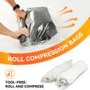 Wevac 10 Pack Vacuum Storage Bags (2 Jumbo/2 Large/2 Medium/4 Rolling Bag) | Space Saver | Rapid Vacuum | Double Zip Seal | Clip Stopper | Ideal for Clothes, Blankets Compression and Travelling