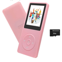 MP3 Player 32GB with Speaker Earphones Portable Music Player for Kids Support FM Radio Voice Recorder E-Book Support up to 128GB Pink
