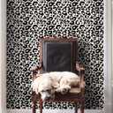 Ismoon Delicate Black and White Peel and Stick Wallpaper 17.3"X118" Leopard Wallpaper Modern White Contact Paper Thickened Removable Self-Adhesive Wall Paper for Home Decoration Vinyl Film Roll