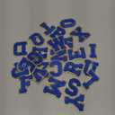 CHRORINE 26/52/104 Pcs Self Adhesive Chenille Letter Patches A-Z, Also Supports Sew or Iron on, Embroidered Alphabet Patches Stickers for DIY Clothing, Bags, Hats (52, Dark Blue, Height 2.16)