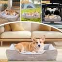 JOYELF Dog Bed Washable Calming Cat Bed Sofa, Cute Fluffy Pet Couch Bed for Puppy, Kitten, Small Dog and Cat - Small Rectangle