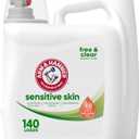 ARM & HAMMER Sensitive Skin Free Clear, 140 Loads Liquid Laundry Detergent, 140 Fl oz