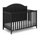 Graco Wilfred 5-in-1 Convertible Crib (Black)  GREENGUARD Gold Certified, Converts to Toddler Bed and Full-Size Bed, Fits Standard Full-Size Crib Mattress, Adjustable Mattress Support Base