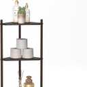 Wisuce Corner Shelf Stand - 3 Tier Bamboo Small Corner Bookshelf, Brown, for Office Kitchen Bedroom Plant Stand Living Room Decor Small Space