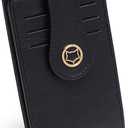 FOXLOVER Women's RFID Slim Card Holder Wallet: Thin Bifold with Multi-Card Case & Zipper Coin Pocket Purse(Black)