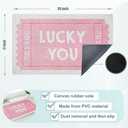 SNNDER Trendy Retro Pink Door Mat, Funky Retro Lucky You Tickets Doormat for Front Door Porch Indoor Outdoor Outside Entrance, Pink Welcome Mats Doormat Outside, 17x30 Inch