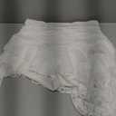 Kolagri Women Y2K Lace Mini Skirt Low Rise Pleated Ruffle Short Skirts Layered Flowy Asymmetrical Fairy Half Slip Skirt (Medium, White)