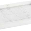 Juvale Large Marble Vanity Tray - Jewelry & Cosmetic Organizer with Drawer Organizer - Bathroom Display with Soap Tray - Home Accent Piece with Marble Decor - 11.7 x 7.7 x 1.1 in White
