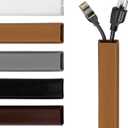 TV Cord Hider  Flexible Wall Cord Cover Low Profile Silicone Cable Raceway Self Adhesive Cut to Size Design for Hiding Wires on Wall Clean Home Setup Cable Concealment, Brown, 10 Feet