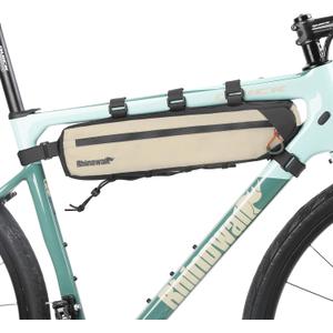 Rhinowalk Top Tube Bag - 2.7L Triangle Bag for Road & Gravel Bikes (Beige)