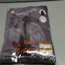 Grim Reaper Halloween Costume with Glowing Red Eyes for Kids, Scythe Included (Black)