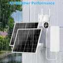 40W Solar Panel Kit and 24000mAh Battery for PTZ Security Cameras, 5V/12V Adjustable Output, USB-C & DC Plugs, 360 Mount, IP66 Waterproof