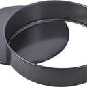 Round Cake Pan with Removable Loose Bottom, 8-Inch Non-Stick Chiffon Bakeware for Oven Cheesecake (Black) (Dark-Gray)