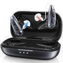 Hearing Aids for Seniors, Rechargeable OTC Hearing Aids for People with Hearing Loss, 32 Channels Dual Microphone Noise Cancelling Hearing Aid, 5 Volume, Standby 144h (Dark Blue)