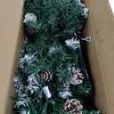 HOLLO STAR 9 ft Prelit Christmas Tree with 500 LED Lights, App Control, Slim Pencil Christmas Tree, Multi-Color RGBW Lights, 1426 Flocked Frosted Tips, Xmas Tree, 95 Pine Cones, for Home, Party