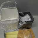 Metal Dog Food Containers Set of 2 with Bamboo Lids and Spoon Airtight 7+3 lbs Dog Treat Snack Jars with DIY Labels Big Pet Cookie Storage Jar for Kitchen Counter (Vintage)