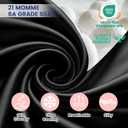 Ravmix Silk Pillow Cases with Zipper, 21momme Mulberry Silk Pillowcase for Hair Skin Health, Soft Smooth Breathable Cool Pillow Cover for Beauty Sleep with Gift Box 1PC(Standard 20"x26", Black)