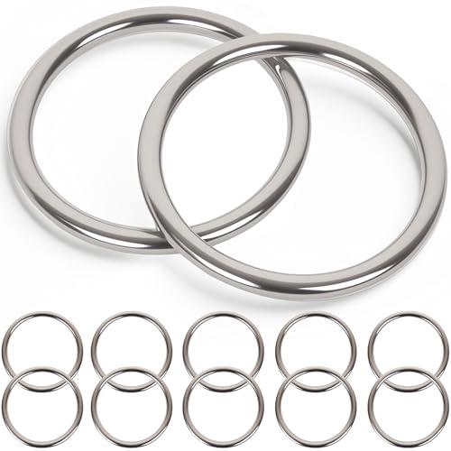 ZUSFUL 1.57 inch Metal O Rings,Stainless Steel Round Ring Buckles 5/32" Wire Diameter,metal rings for crafts,Solid Welded Loop (16, ID5/32*D1.57(40mm))