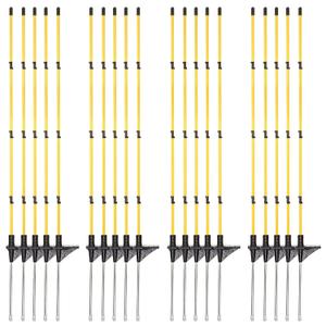 46 Inches Fiberglass Step in Electric Fence Posts, Temporary Fence Stakes for Cows, Sheep and Animals Fence, Snow Fence, Garden Protection, Portable Fence Ideal for Electric Fencing-20 Posts