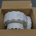 LIYH 50 Pcs White Scalloped Plastic Plates Reusable - Unbreakable Plastic Plates for Weddings Party Outdoor Picnics Dishwasher Safe BPA Free(25Guests)