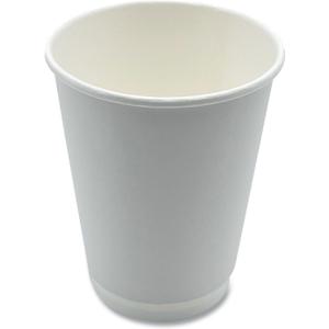 Boardwalk Paper Hot Cups, Double-Walled, 12 oz, White, 500/Carton