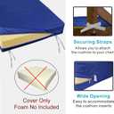 NettyPro Outdoor Patio Lounge Chair Cushion Covers with Zipper and Tie, Water Repellent UV Resistant, 72 x 22 x 3 Inch, Replacement Cover Only, Navy