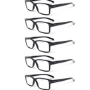 NORPERWIS Reading Glasses 5 Pairs Quality Readers Spring Hinge Glasses for Reading for Men and Women (5BLACK, 6.00)