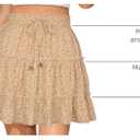 Flowy Summer Skirts for Women Trendy Ruffle Cute Floral Short Skirt for Teen Girls Light Orange M (Orange)