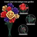 Rose Bouquet Flowers Building Set, 501Pcs Red Purple Golden Roses Artificial Flowers Botanical Collection Compatible with Lego Flowers Home Office Table Decor Gifts for Her/Mom/Girlfriend/Wife/Couple