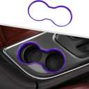 JeCar for Challenger Purple Interior Front Cup Holder Cover Trim Fit for 2015-2023 Dodge Challenger Interior Accessories