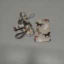 3 Pack ID Badge Holder with Retractable and Detachable Lanyard, Cute Badge Reel Breakaway Lanyard with Carabiner Clip for Teachers, Nurses, Perfect Work and Office(Cool Horses)