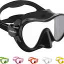 Cressi F1, Scuba Diving Snorkeling Frameless Mask - Perfect Seal Silicone Skirt - Designed in Italy by Cressi (Black)