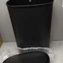 BestOffice Black Plastic Touch Free High-Capacity Garbage Can with Lid, 49L/13G, Rectangular, Quiet Close, Kitchen, Bedroom, Bathroom, Office